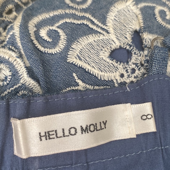 Hello Molly Denim with White Detailing Girl Power Playsuit Size 8 (AUS) - Picture 6 of 8